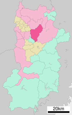 Location of Sakurai in Nara Prefecture