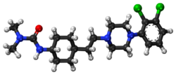 Cariprazine ball-and-stick model.png