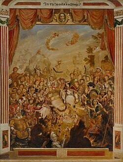 George Cruikshank - The First Appearance of William Shakespeare on the Stage of the Globe Theatre - Google Art Project.jpg
