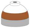 Illustration of cylinder shoulder painted in brown (lower and white (upper) bands