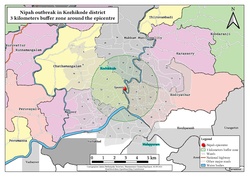 Nipah outbreak 2021 Kozhikode - 3 kilometers buffer zone map around the epicentre.pdf