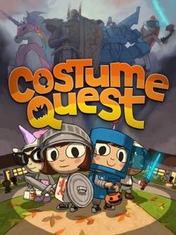 Main characters Wren, Reynold, Everett, and Lucy stand in costume. Behind them are their respective battle forms. Above them is the game's logo.