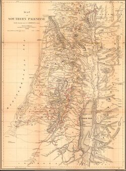 A detailed map of Palestine from the 19th century