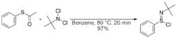 Synthesis of N-tert-butylbenzenesulfinimidoyl chloride.png