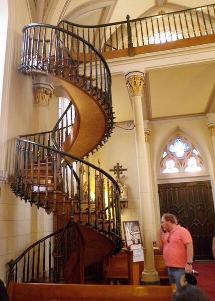 File:The miracle staircase in Santa Fe's Loretto Chapel, the subject of legends and myths..JPG
