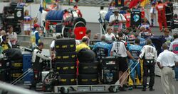 Tyre carts on grid at USGP 2005.jpg