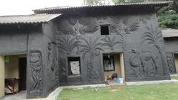 Artistic mud house at shantiniketan.JPG