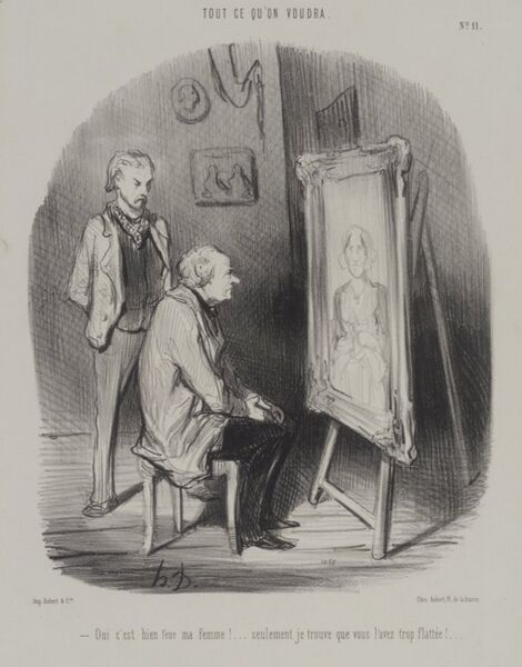 File:Brooklyn Museum - Yes It Is My Deceased Wife...Only You Have Flattered Her Too Much - Honoré Daumier.jpg