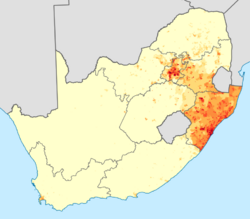 South Africa 2011 Zulu speakers density map.svg