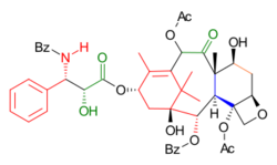 Taxol total synthesis Wender target.svg