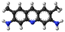 Ball-and-stick model of the acridine yellow molecule