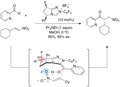 Scheme 13. Asymmetric Intermolecular Stetter Reaction with Nitroalkenes