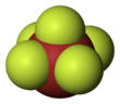 Space-filling model of bromine pentafluoride