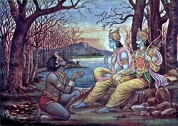 Krishna orders Mayasura to build a palace for the Pandavas.jpg