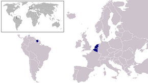 A map showing the member states of the Dutch Language Union (dark blue)