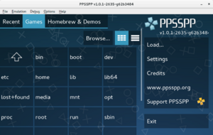 PPSSPP 1.0.1-2635-g62b3484 main interface.png