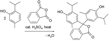 Friedel–Crafts synthesis of thymolphthalein