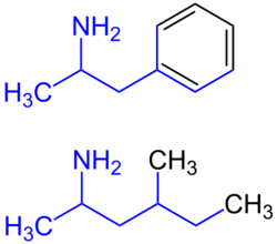 Amphetamine & Methylhexanamine similarity V.2.svg