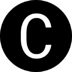 A dark-gray circle with a white sans-serif letter "C" in the middle