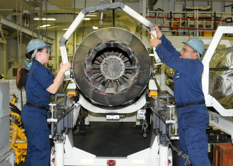 File:Flickr - Official U.S. Navy Imagery - Sailors perform maintenance on Super Hornet engine..jpg
