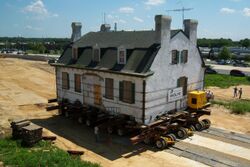 Hydrolic dollies relocate house in Newark, Delaware.jpg