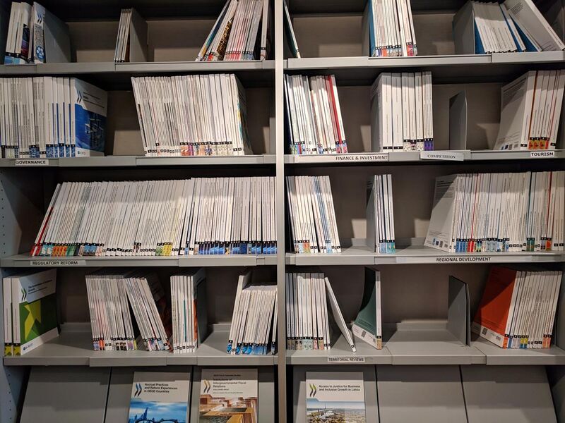 File:Reports for sale at the OECD bookshop April 2019.jpg