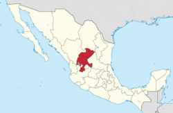 State of Zacatecas within Mexico