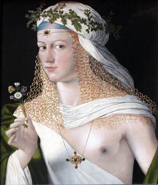 File:1520 Veneto Idealbildnis einer Kurtisane als Flora anagoria.JPG