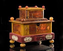 Amber double-tier casket 17th century Germany Kaliningrad Amber Museum.jpg