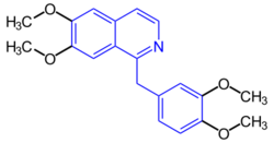 Benzylisoquinoline structure in Papaverin.svg