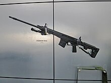 Chukavin SVCH sniper rifle in Russian pavilion at Dubai Airshow 2023.jpg