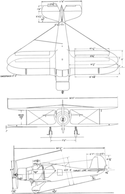 3-view line drawing of the Beechcraft UC-43