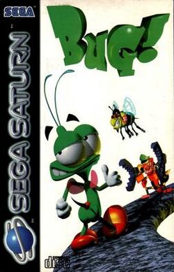 The game's cover art, featuring the protagonist Bug and a couple of insects in the foreground