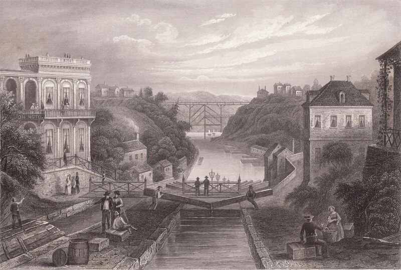 File:Erie Canal, Lockport New York, c.1855.jpg