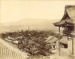 View of Kyoto from beside the Hondō of Kiyomizudera. – 1870s