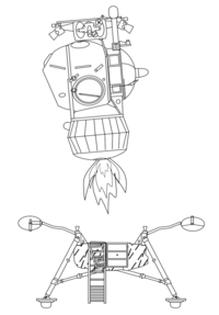 A drawing of the LVA stage during takeoff