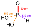 Wireframe model of phosphorous acid