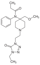 Chemical structure of alfentanil.