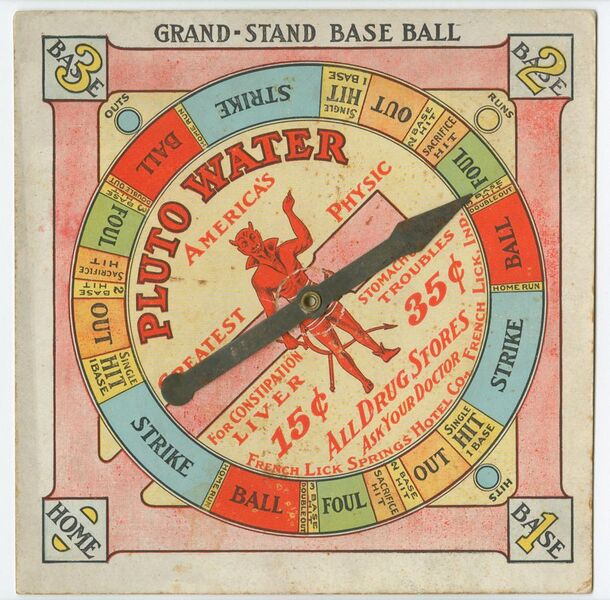 File:Grand-stand baseball (graphic) - Pluto Water. America’s greatest physic for constipation, stomach and kidney, liver troubles. 15 (cents). 35 (cents). All drug stores. Ask your doctor. c.1895 (6857386768).jpg