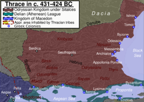 The Odrysian kingdom under king Sitalces (c. 431–424)