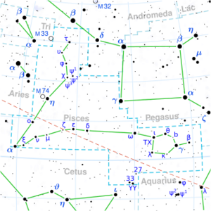 SIMP0136 is located in the constellation Pisces