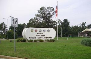 2012-08-24 Main entrance of the Lakehurst unit of Joint Base McGuire Dix Lakehurst in New Jersey.jpg