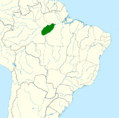 Range map of Brown-chested Barbet (Capito brunneipectus)