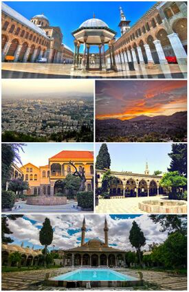Umayyad Mosque General view of Damascus • Mount Qasioun Maktab Anbar • Azm Palace Sulaymaniyya Takiyya