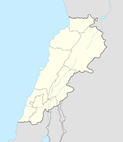 Map showing the location of Tayibe within Lebanon