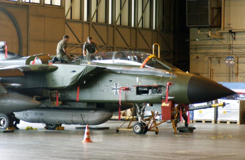 File:Luftwaffe GR-4 Tornado undergoing maintenance during Cooperative Cope Thunder 2004.JPEG