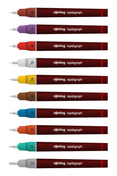 File:Rotring Rapidograph Technical Pens 0.1–2.0 mm.svg