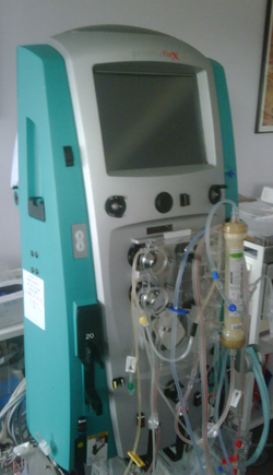 Photograph of a hemofiltration machine