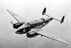 Lockheed PV-1 Ventura patrol bomber in flight, circa 1943 (fsa.8e01506).jpg