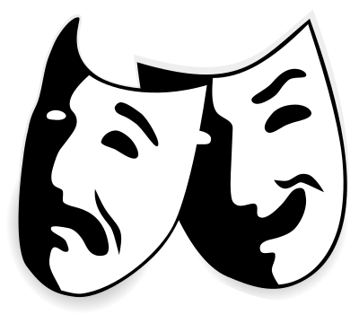 File:Comedy and tragedy masks without background.svg